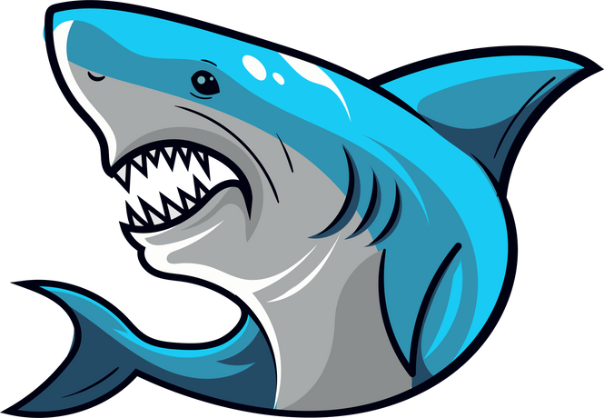 Cartoon Shark Blue